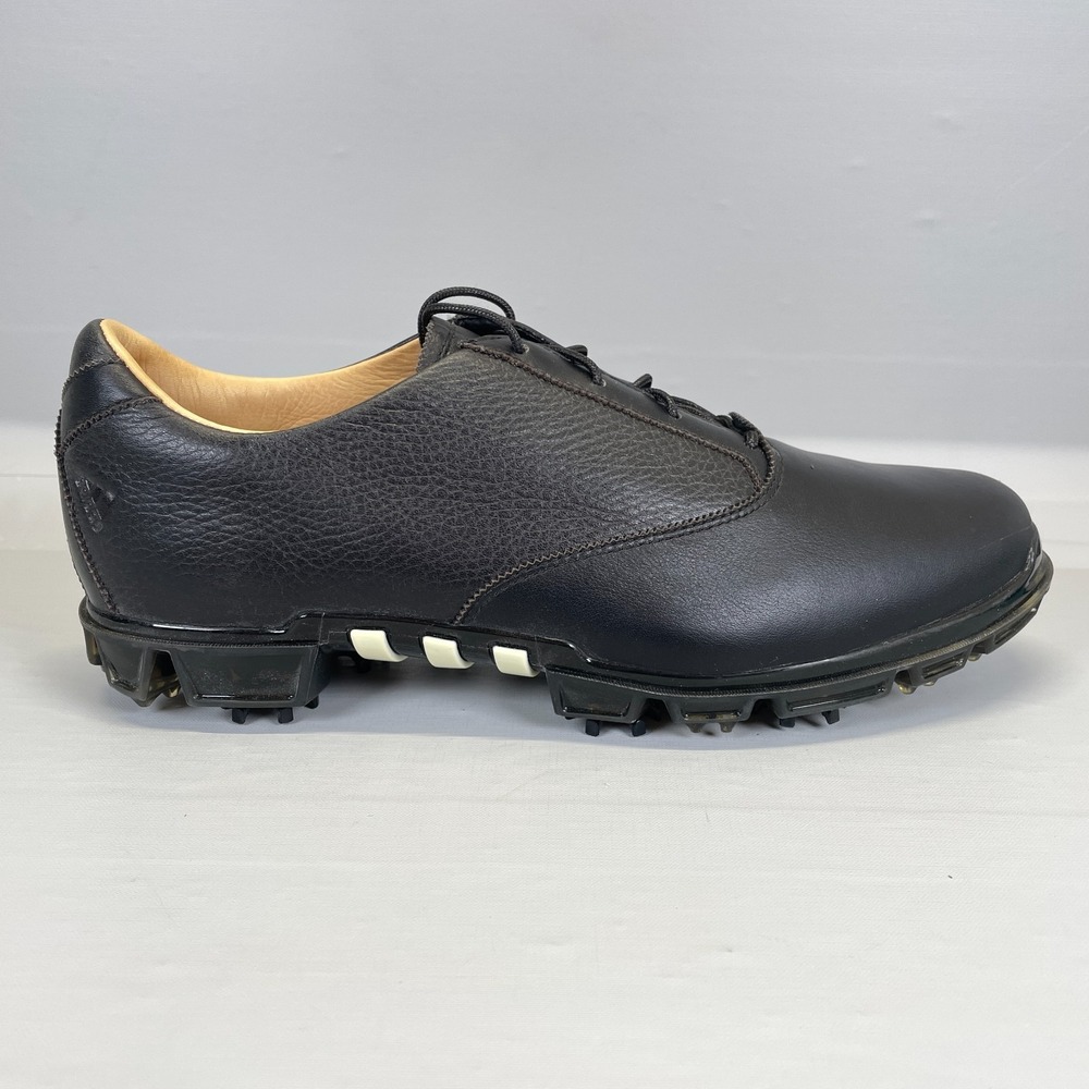 Adidas adiPure Motion Golf Shoes Mens Size 9.5 Black Leather Sneakers - 2012